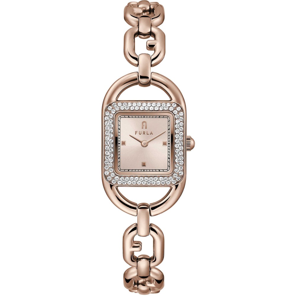 FURLA OROLOGIO CHAIN SQUARE GOLD ROSE