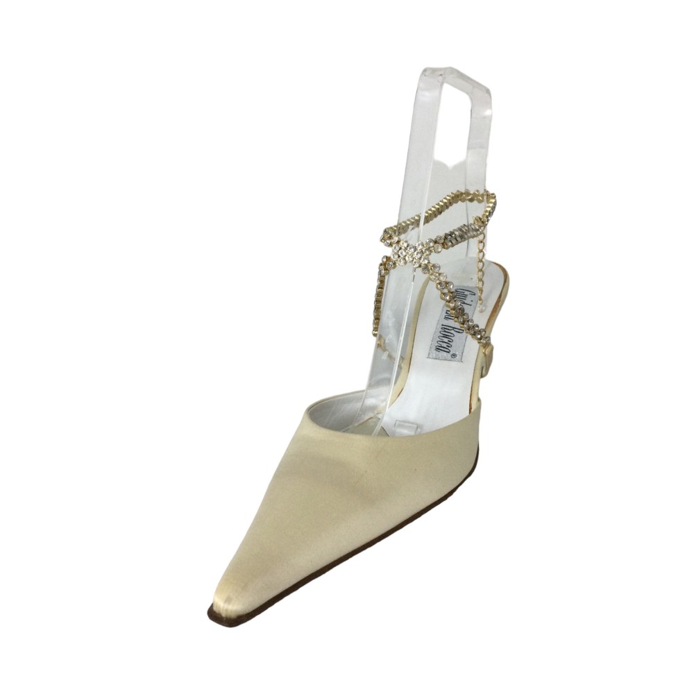 GUIDO LA ROCCA SCARPE DA SPOSA N.38.5 RASO ORO