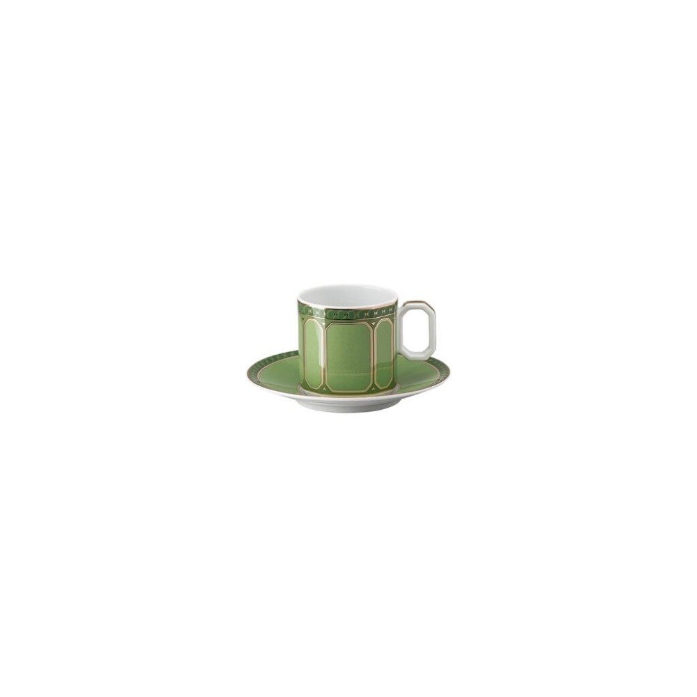 SWAROVSKI X ROSENTHAL TAZZA CAFFE CON PIATTINO SIGNUM FERN